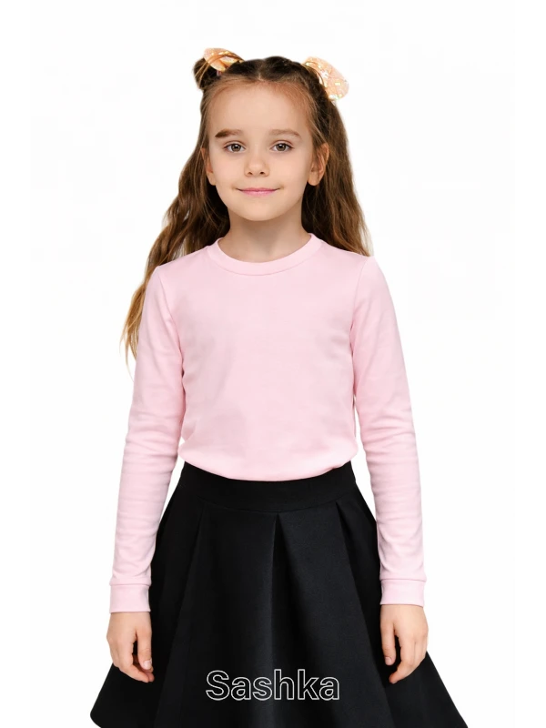 Лонгслів для дівчинки Sashka трикотажний рожевий, розмір 104-176